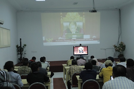 Video Conference Persidangan MK Live di Fakultas Hukum Untad