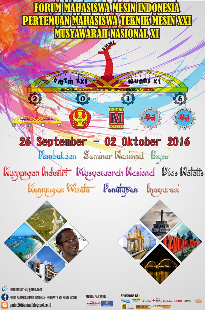 PERTEMUAN MAHASISWA TEKNIK MESIN XXI, MUSYAWARAH NASIONAL XI, UNTAD 2016