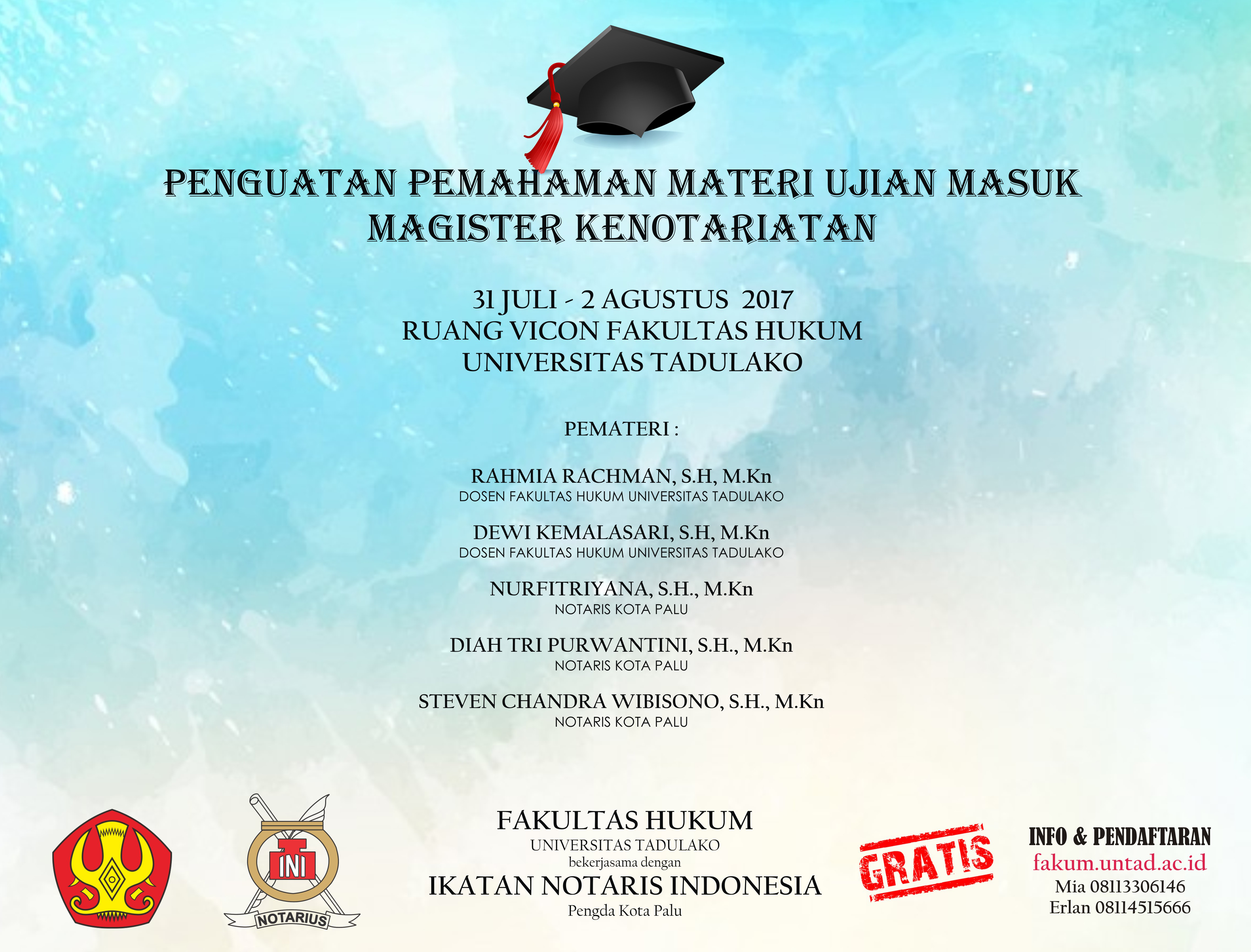 WORKSHOP PENGUATAN PEMAHAMAN MATERI UJIAN MASUK MAGISTER KENOTARIATAN