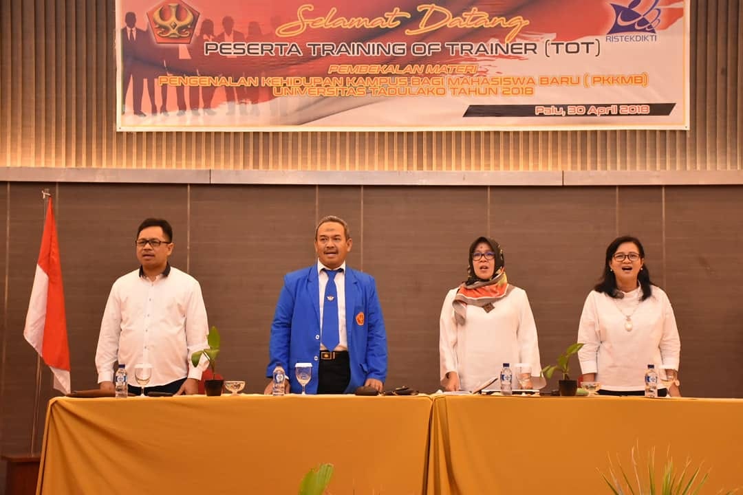 Untad Gelar Training Of Trainers Pengenalan Kehidupan Kampus Bagi Mahasiswa Baru 2018