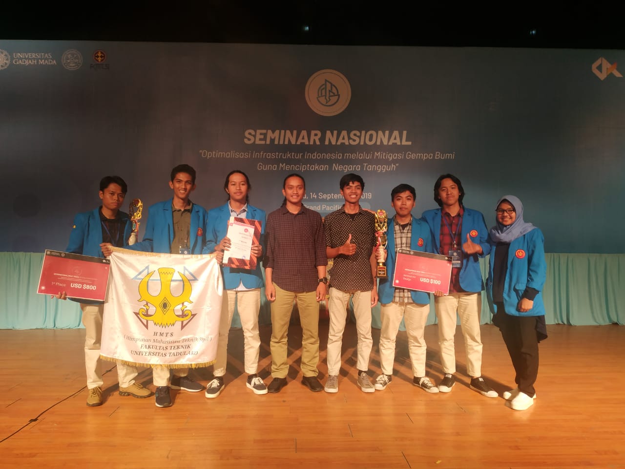 Team ‘Tarsius Jaya’ Untad Raih Juara I Dalam Ajang International Roof Truss Design Competition 2019 Di UGM