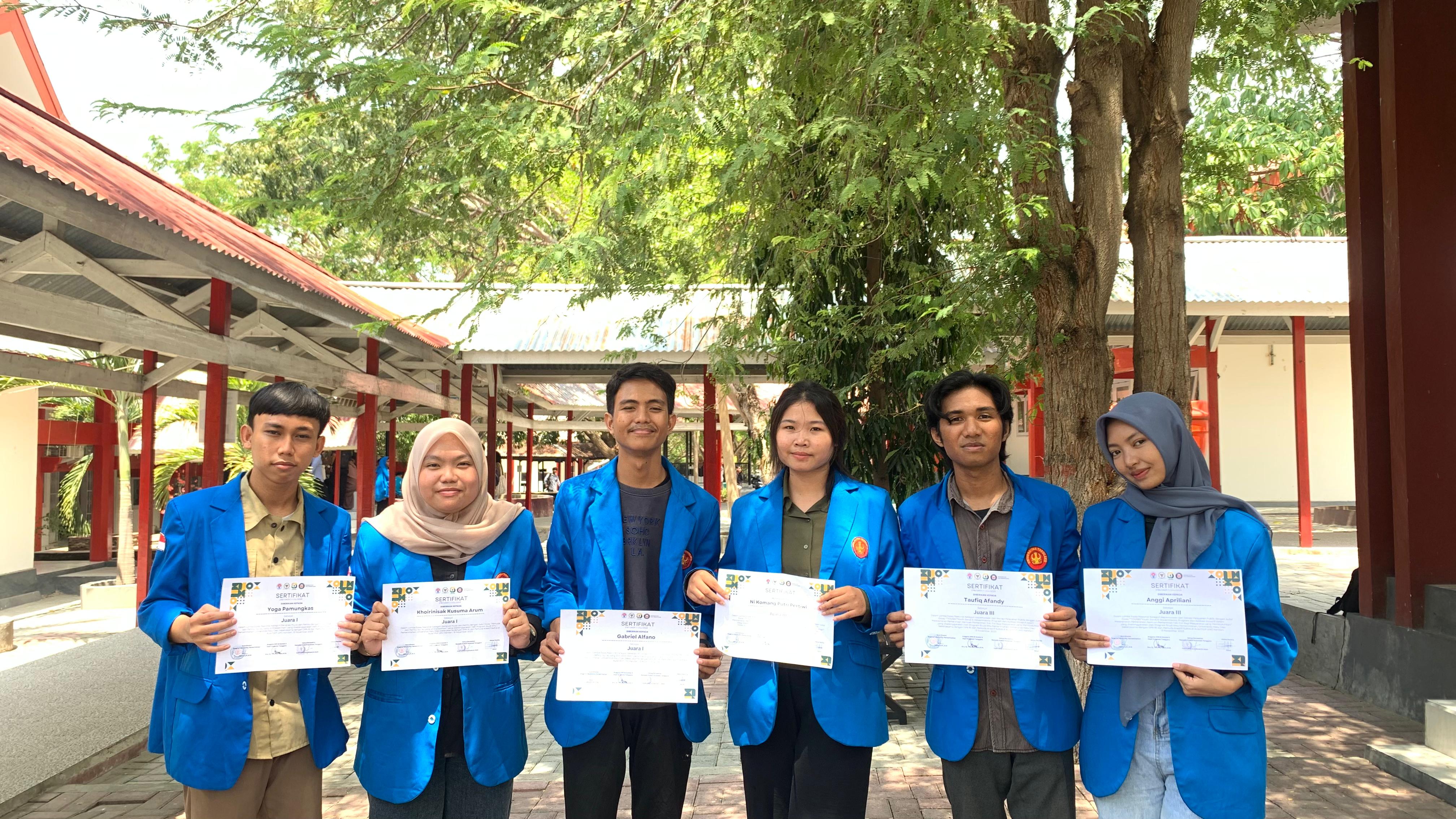 Tim FISIP Untad Raih Juara I dan III Lomba Essay Nasional Kerjasama DPRI RI & Universitas Halu Oleo